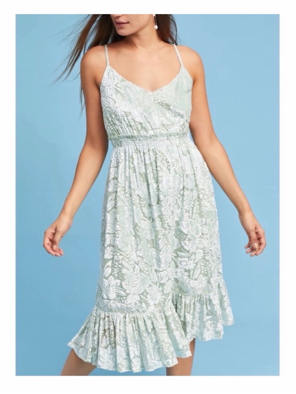 Anthropologie HEMANT & NANDITA Mint Evening Dress